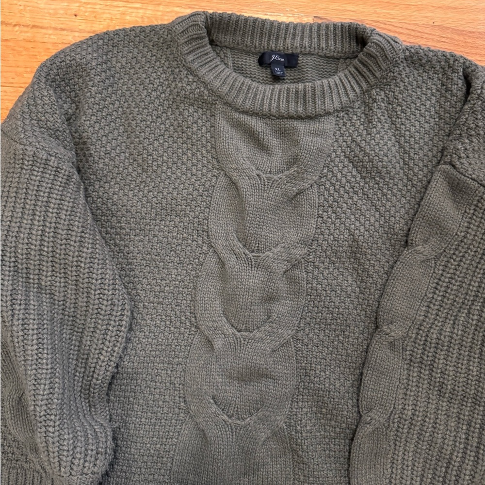 J. Crew Men's Forest Green Crewneck Sweater